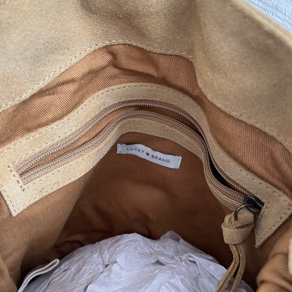 Lucky Brand Tan Suede Bucket Bag - Picture 7 of 8